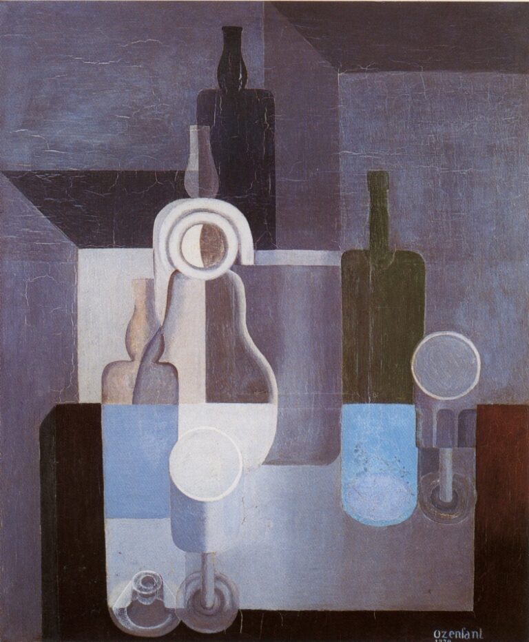Nature morte en gris à la bouteille verte, 1920, Huile sur toile, 73,5 X 60,5 cm  ©Kunstmuseum, Bâle, Suisse
