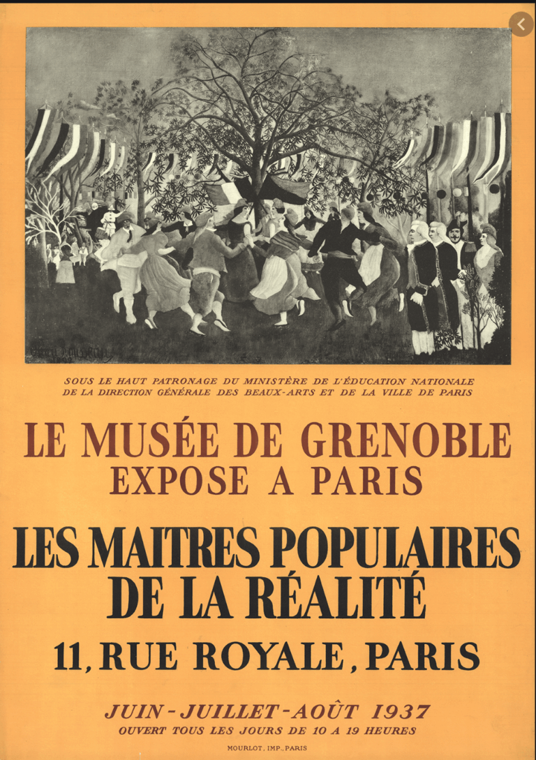 Les Maîtres Populaires de la Réalité, Exposition 1937 organisée par le musée de Grenoble à Paris, Zurich, New York