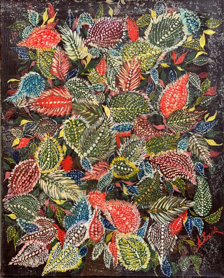 Bouquet de feuilles, circa 1930 Huile sur toile, 40 X 30 cm