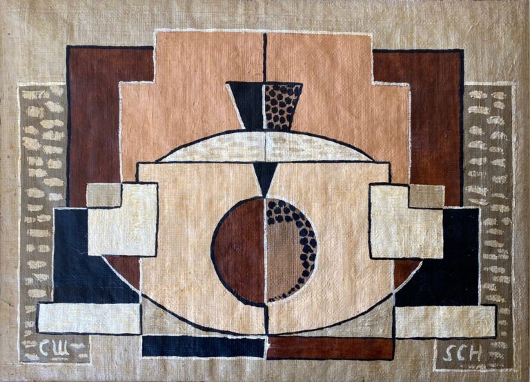 Cubisme ornemental, 1922, Huile sur toile, 22 X 31 cm