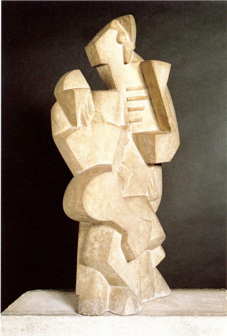 Jacques Lipchitz, Le Marin à la guitare, 1918Sculpture sur pierre. Collection particulière, U.S.A