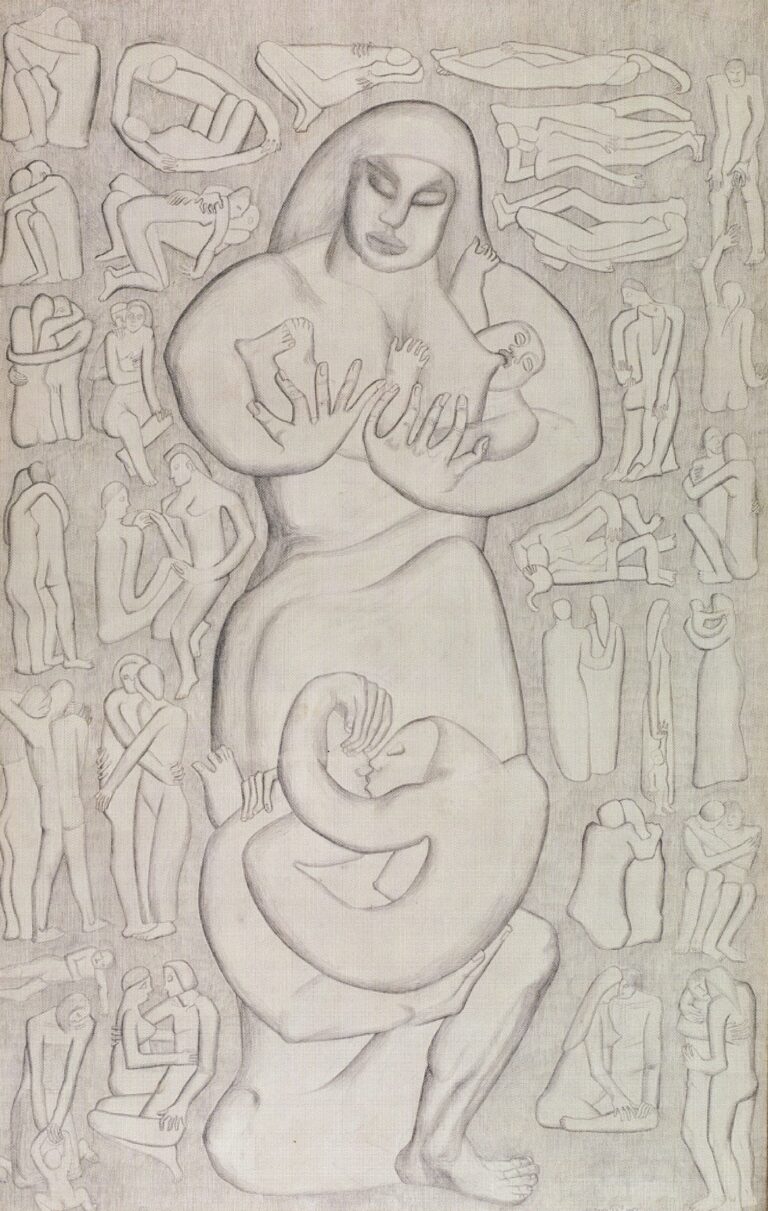 Harmonie I, 1957, Mine de graphite sur papier, 99 X 63 cm, Galerie Larock-Granoff, Paris