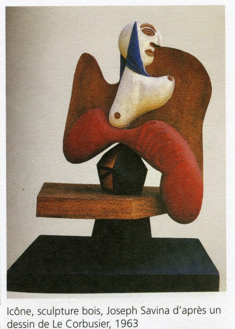 Joseph Savina, Icône, sculpture sur bois, 1963, d'après un dessin de Le Corbusier