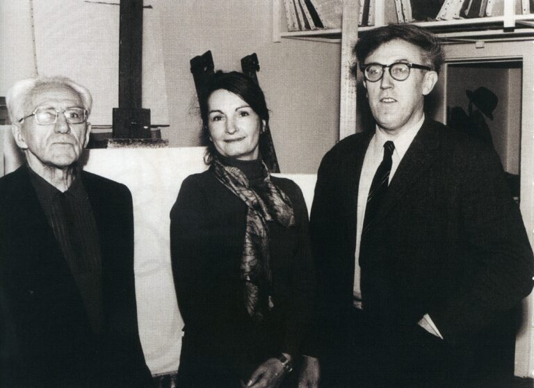 Charchoune, Mila Gagarine, Pierre Lecuire au vernissage de la dernière exposition Charchoune, Galerie de Seine, Paris, 1974